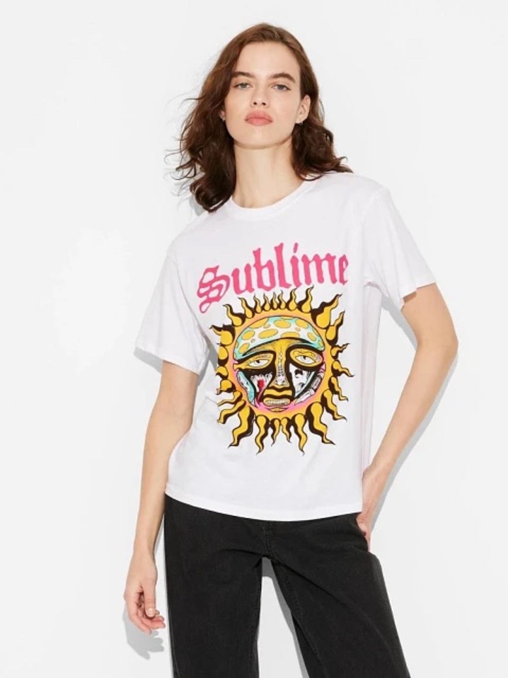 Sublime White Graphic Sun Tee - Women's Casual Top